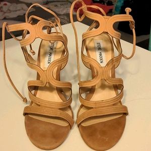 Steve Madden Strappy tan suede heels - 7